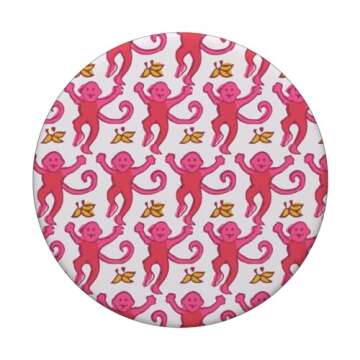 Pink Roller Monkey Funny Cute Rabbit monkey PopSockets Standard PopGrip