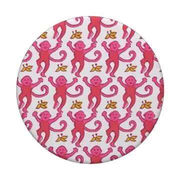 Adorable Pink Roller Monkey PopGrip for Fun Mobile Experience