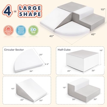 Safe 4-Piece Toddler Climbing Set Indoor Play for Ages 1-3