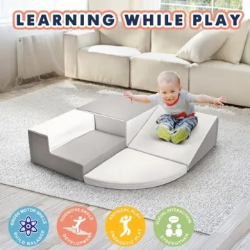 Safe 4-Piece Toddler Climbing Set Indoor Play for Ages 1-3