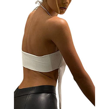 Remidoo Sexy Halter Crop Top - Trendy Asymmetrical Design