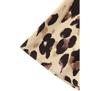 Verdusa Women's Leopard Print Wrap Spaghetti Strap Romper Cami Jumpsuit Brown M