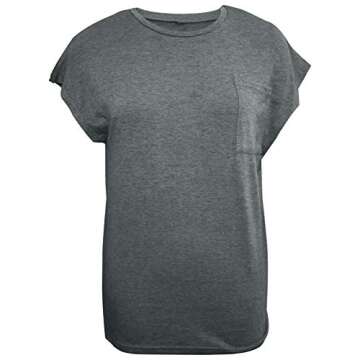 WMZCYXY Womens Tank Top Summer Tops Sleeveless T Shirt Crew Neck Casual Loose Fitting Shirts with Pocket (Grey,Medium)