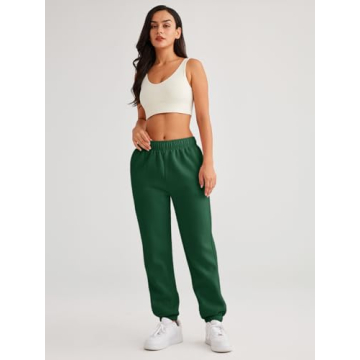 AUTOMET Cozy Fleece Lined High Waisted Sweatpants