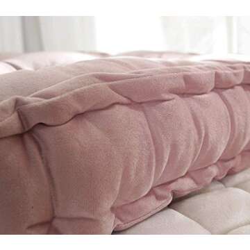 Wociud Square Thick Floor Seating Cushions,Solid Thick Tufted Cushion Meditation Pillow Square Floor Pillow Seating with Carrying Handle,Sofa Balcony Tatami Pad (Pink)