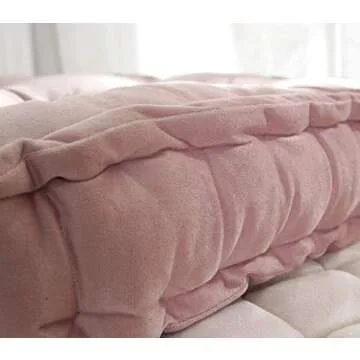 Wociud Square Thick Floor Seating Cushions,Solid Thick Tufted Cushion Meditation Pillow Square Floor Pillow Seating with Carrying Handle,Sofa Balcony Tatami Pad (Pink)