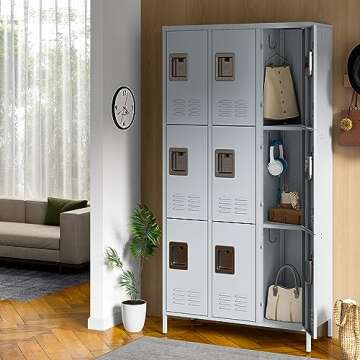 BYNSOE Metal Locker 9 Doors Employees Locker Storage Cabinet Locker School Hospital Gym Locker Requi...