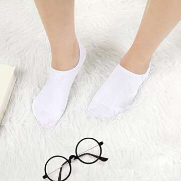 hoelem Women's Fashion Ankle Cotton Socks sizes 6-9 and 9-12 2 pairs of Black 2 pairs of White and 2 pairs of Grey socks women's favorite