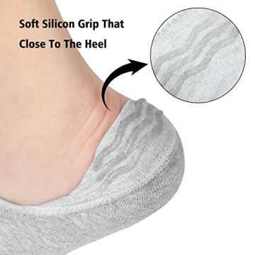 hoelem Women's Fashion Ankle Cotton Socks sizes 6-9 and 9-12 2 pairs of Black 2 pairs of White and 2 pairs of Grey socks women's favorite