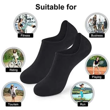 hoelem Women's Fashion Ankle Cotton Socks sizes 6-9 and 9-12 2 pairs of Black 2 pairs of White and 2 pairs of Grey socks women's favorite