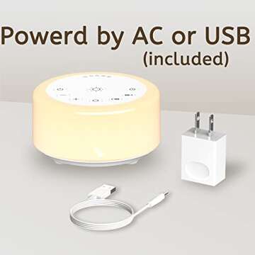 ColourNoise Sleep Machine Sound Machine with 12 Colors White Noise Machine B (B-White)