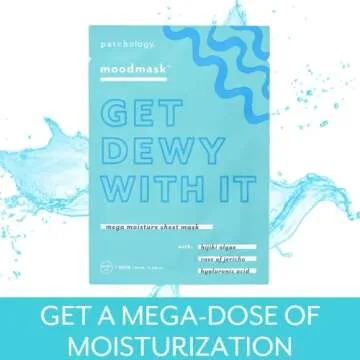 Patchology Moodmask Get Dewy With It Facial Sheet Mask - Men and Women Face Masks Skincare Sheet for Moisturizing, Hydrating, and Dewy Skin - Best Face Sheets Moisturizer (1 Count)