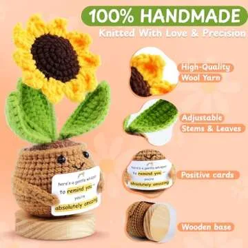 Sunflower Crochet Doll - Handmade Emotional Support Gift
