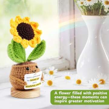 Sunflower Crochet Doll - Handmade Emotional Support Gift