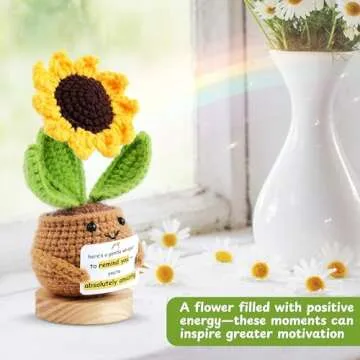Sunflower Crochet Doll - Handmade Emotional Support Gift