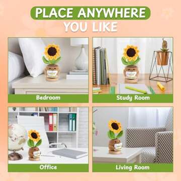 Sunflower Crochet Doll - Handmade Emotional Support Gift