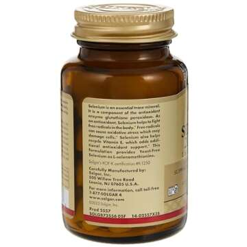 Solgar Yeast-Free Selenium 200 mcg, 100 Tablets - Supports Antioxidant & Immune System Health - Non-...