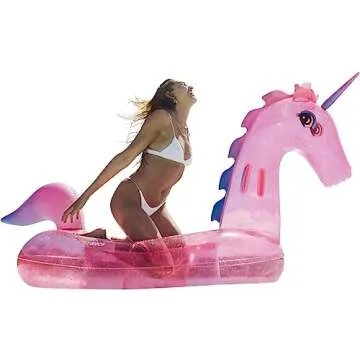 FUNBOY Giant Inflatable Glitter Unicorn, Luxury Float for Summer Pool Parties and Entertainment