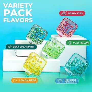 NUDE MINTS | Dual Action Liquid Capsules | Mouth Watering Mint - Lasts 3X Longer - 3X Stronger - Extreme Bad Breath Treatment For Adults - Sugar Free, 0 Calorie - Variety - 5 Pack - 150 Capsules