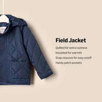 Stylish Toddler Midweight Field Jacket with Hood