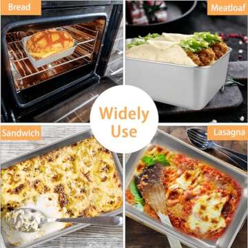 AKOLAFE 6PCS Stainless Steel Loaf Pan 8.5 x 5.5 Inch Banana Bread Pan for Homemade Bread Baking Pan for Oven Metal Meatloaf Pan Sandwich Bread Loaf Pans for Baking Bread Tins for Baking Meat Loaf Cake