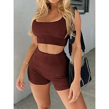 Women's 3 Piece Workout Shorts Yoga Seamless Ribbed High Waisted Spandex Booty Biker Shorts (Y8SP-B/Br/Blue L)