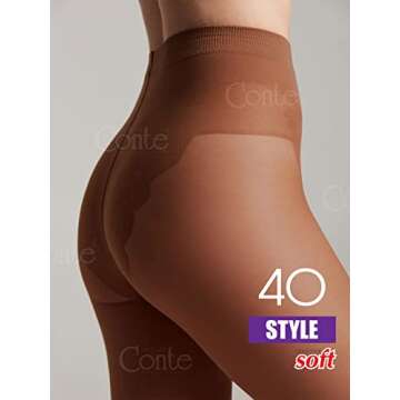 Conte Semi Opaque Lace Control Top Pantyhose