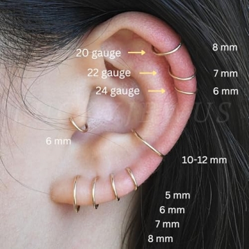 Tiny Gold Tragus Hoop Earrings - 14K Gold Filled