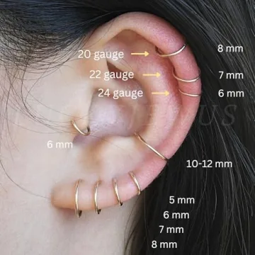 Tiny Gold Tragus Hoop Earrings - 14K Gold Filled