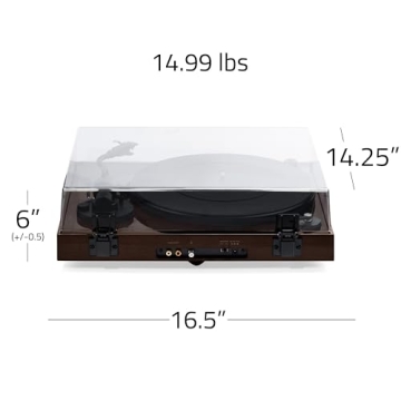 Fluance RT82 Reference High Fidelity Vinyl Turntable Record Player with Ortofon OM10 Cartridge, Speed Control Motor, High Mass MDF Wood Plinth, Vibration Isolation Feet - Walnut