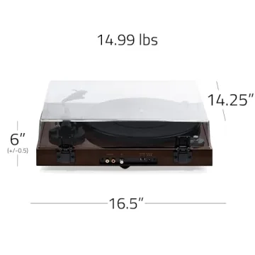 Fluance RT82 Reference High Fidelity Vinyl Turntable Record Player with Ortofon OM10 Cartridge, Speed Control Motor, High Mass MDF Wood Plinth, Vibration Isolation Feet - Walnut