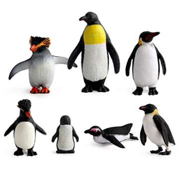 Ocean Sea Animal Model Figures Series Arctic Penguin Family Figurines Collection Gift Wild Life Play...