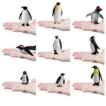 Ocean Sea Animal Model Figures Series Arctic Penguin Family Figurines Collection Gift Wild Life Playset(9 pcs)