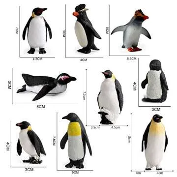 Arctic Penguin Family Figurines - 9 Detailed Figures Collection