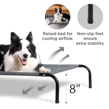 Bedsure Medium Elevated Cooling Outdoor Dog Bed - Raised Cots for Medium Dogs, Portable Indoor & Out...