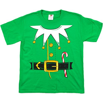 Santa's Elf Costume T-Shirt in Jumbo Print for Kids