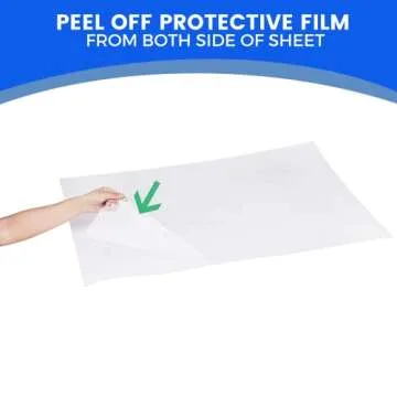 5 Pack PET Sheet Panels - 12" x 16" x 0.04" Clear Acrylic Sheet-Quality Shatterproof, Lightweight, and Affordable Glass Alternative Perfect for Poster Frames, Counter Barriers, and Pet Barriers.