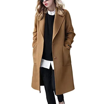 Chouyatou Women's Elegant Wool Coat - Versatile Winter Fashion