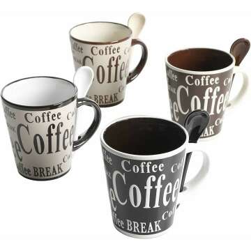 Mr. Coffee Bareggio Mug and Spoon Set - 8 Pieces