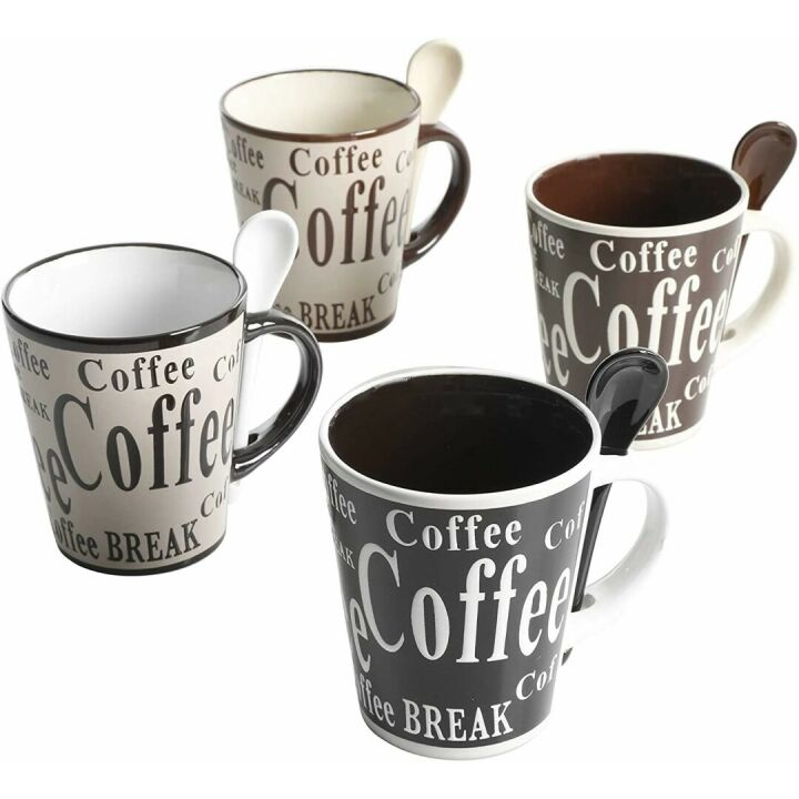 Mr. Coffee Bareggio Mug and Spoon Set - 8 Pieces