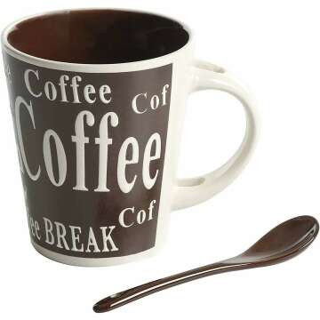 Mr. Coffee Bareggio Mug and Spoon Set - 8 Pieces
