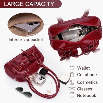 Juoxeepy Ita Bag Cute Bow Purse Aesthetic Japanese Shoulder Bag Faux Leather Tote Bag Y2k Red Handbag Purse