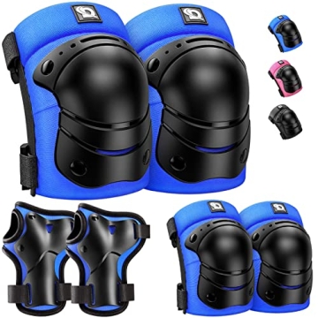 DaCool Kids/Youth Protective Gear Set Knee Pads Elbow Pads Wrist Guards for 3-10 Years, Toddler Knee...