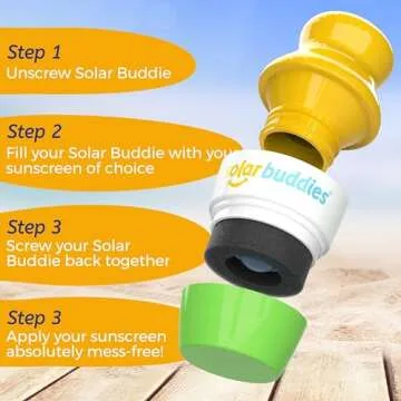 Green Bag Bundle Set For Solar Buddies Refillable Roll On Sunscreen Suncream Applicator Bag Bundle With Applicator Carabina Clip For Families, Kids, Adults, Travel Set