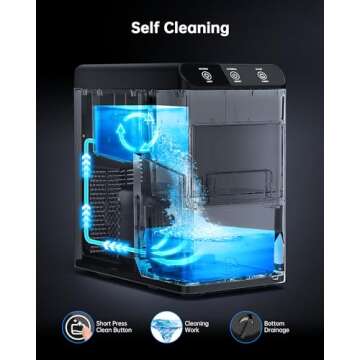 Nugget Ice Makers Countertop for Home Kitchen 37LBS, Pebble Counter Top Ice Machine, Mini Small Ice Maker,Portable Sonic Chewable Pellet Soft Icemaker, LED Maquina de Hielo Tabletop Self Cleaning