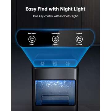Nugget Ice Makers Countertop for Home Kitchen 37LBS, Pebble Counter Top Ice Machine, Mini Small Ice Maker,Portable Sonic Chewable Pellet Soft Icemaker, LED Maquina de Hielo Tabletop Self Cleaning