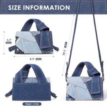 Trendy Mini Purses for Women - Denim Handbags