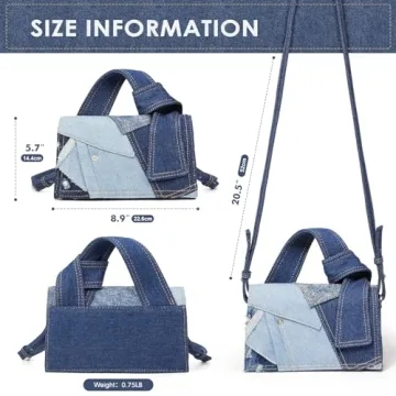 Trendy Mini Purses for Women - Denim Handbags