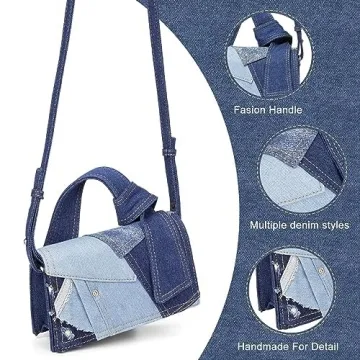 Trendy Mini Purses for Women - Denim Handbags