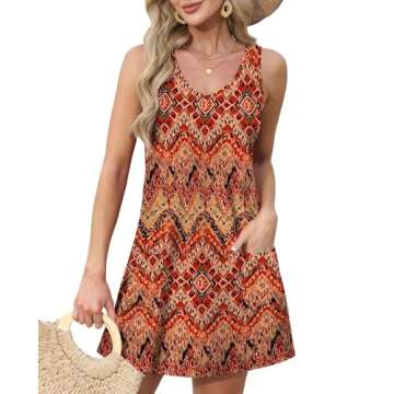 Boho Summer Dresses for Women Loose Vacation Sundresses